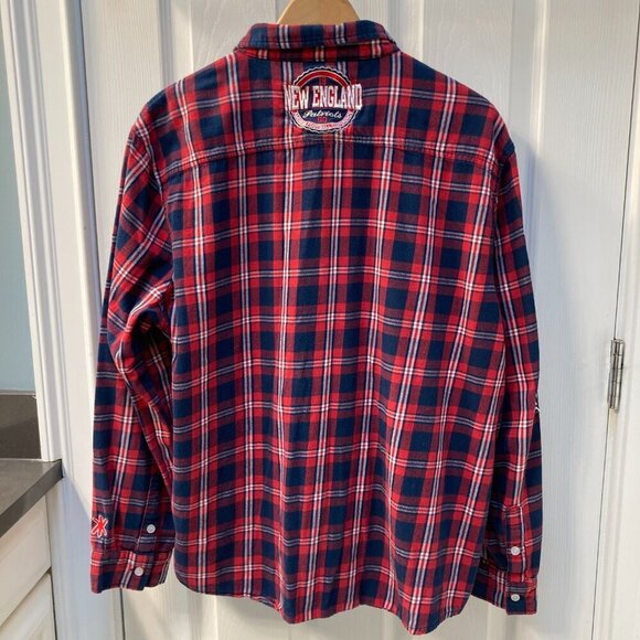 New England Patriots Great Design Logos Rough & Tough Flannel Shirt Size Large - Picture 6 of 9